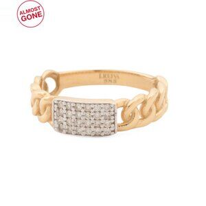 I. REISS Gold/Diamond Made In Israel 14kt Gold Diamond Open Link Ring
